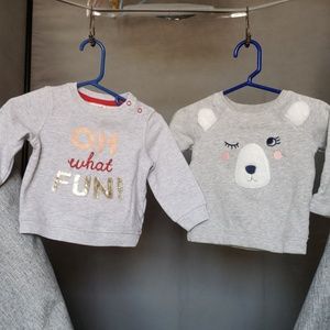 12M Gray Holiday Heavy Winter Sweater Set Of 2